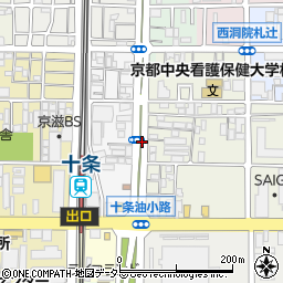 京都府京都市南区東九条松田町周辺の地図