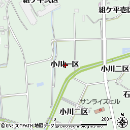 愛知県知多郡東浦町緒川小川一区周辺の地図