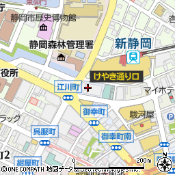 静岡市役所　図書館御幸町図書館周辺の地図