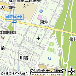 愛知県岡崎市舳越町東沖周辺の地図