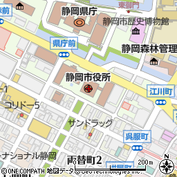 静岡市周辺の地図