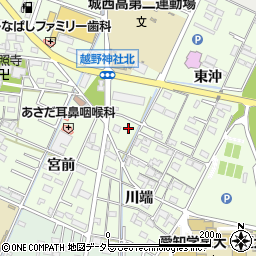 愛知県岡崎市舳越町西沖周辺の地図