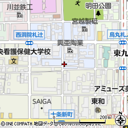 京都府京都市南区東九条西明田町2-2周辺の地図