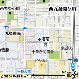 京都府京都市南区西九条東御幸田町周辺の地図