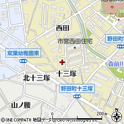 愛知県刈谷市野田町西田20周辺の地図