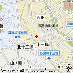 愛知県刈谷市野田町西田22周辺の地図