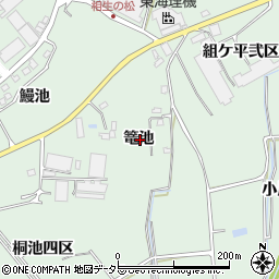 愛知県知多郡東浦町緒川篭池周辺の地図