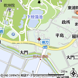 愛知県知多郡東浦町緒川帯刀周辺の地図