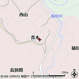 愛知県岡崎市田口町青木周辺の地図