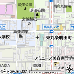 京都府京都市南区東九条明田町周辺の地図