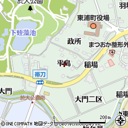 愛知県知多郡東浦町緒川平島周辺の地図