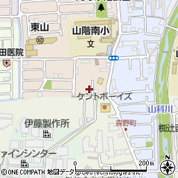 京都府京都市山科区東野八代85周辺の地図