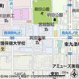 京都府京都市南区東九条西明田町8周辺の地図