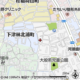 京都府京都市西京区下津林大般若町周辺の地図