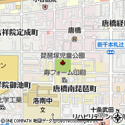 琵琶塚児童公園周辺の地図