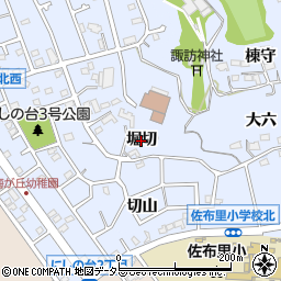 愛知県知多市佐布里（堀切）周辺の地図