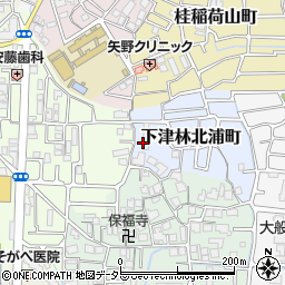 京都府京都市西京区下津林北浦町周辺の地図