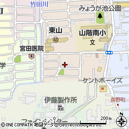 京都府京都市山科区東野八代72周辺の地図
