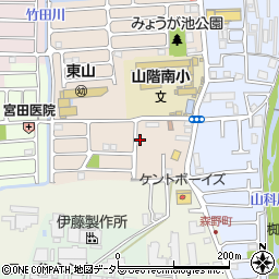 京都府京都市山科区東野八代77周辺の地図