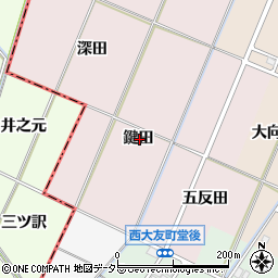 愛知県岡崎市小針町鍵田周辺の地図