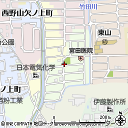京都府京都市山科区東野竹田周辺の地図