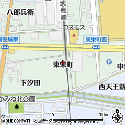 愛知県知多郡東浦町緒川東栄町周辺の地図