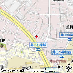 愛知県岡崎市井田町東城周辺の地図