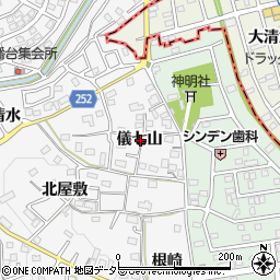 愛知県知多市八幡儀七山周辺の地図