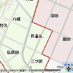 愛知県安城市柿碕町井之元周辺の地図