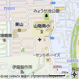 京都府京都市山科区東野八代21周辺の地図