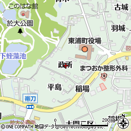 愛知県知多郡東浦町緒川政所周辺の地図