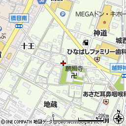 愛知県岡崎市舳越町本郷周辺の地図