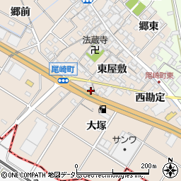 愛知県安城市尾崎町東大塚周辺の地図