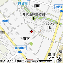 愛知県安城市井杭山町家下周辺の地図