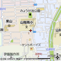 京都府京都市山科区東野八代15周辺の地図