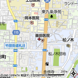 京都府京都市南区東九条東札辻町周辺の地図