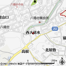 愛知県知多市八幡西大清水周辺の地図