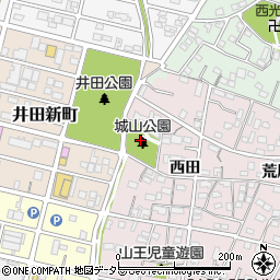 城山公園周辺の地図