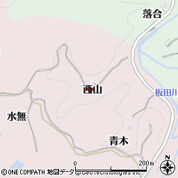 愛知県岡崎市田口町西山周辺の地図