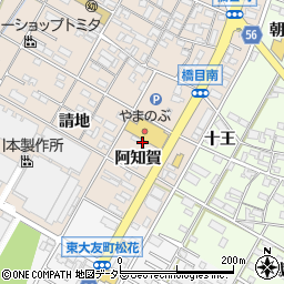 愛知県岡崎市橋目町阿知賀9周辺の地図