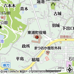 愛知県東浦町（知多郡）周辺の地図