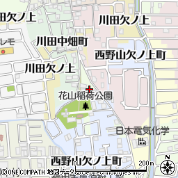 京都府京都市山科区西野山中畑町周辺の地図