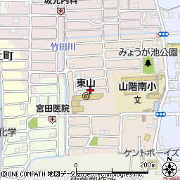 京都府京都市山科区東野八代周辺の地図