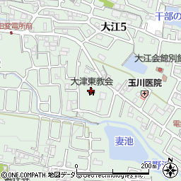 日本キリスト教団大津東教会周辺の地図