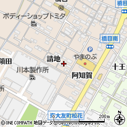 愛知県岡崎市橋目町請地8周辺の地図
