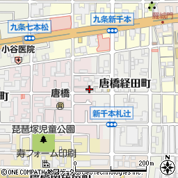 京都府京都市南区唐橋琵琶町25周辺の地図