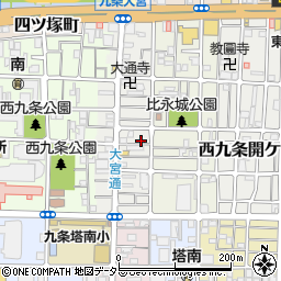 京都府京都市南区西九条比永城町21周辺の地図