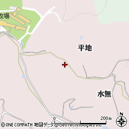 愛知県岡崎市田口町平地周辺の地図
