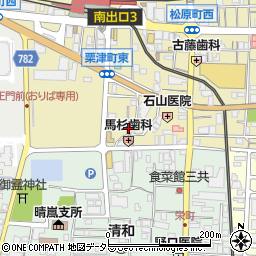 滋賀県大津市粟津町周辺の地図