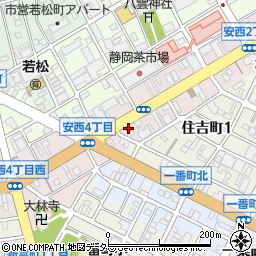 静岡中央警察署安西交番周辺の地図
